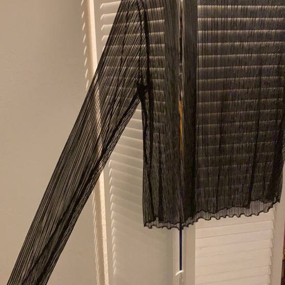 H&M sheer black in sparkle blouse. - Picture 2 of 4